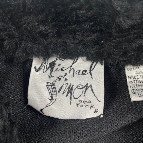 Vintage 90s Michael Simon Embroidered Cardigan Sweater Women's XL Poinsettia - Picture 5 of 10